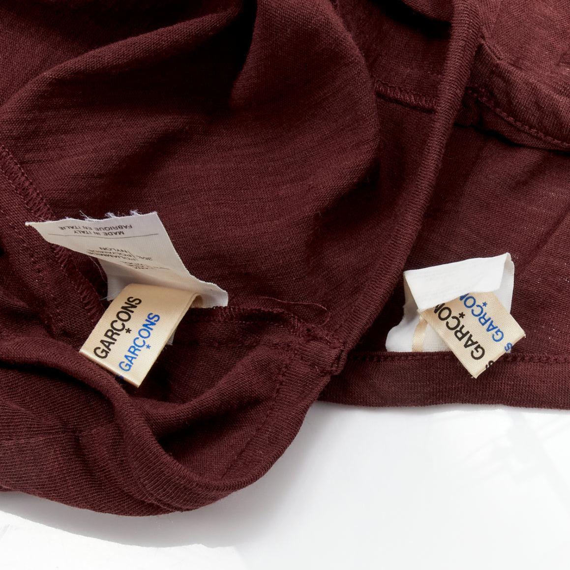 CDG COMME DES GARCONS burgundy brown bias cut stretch top midi skirt set S For Sale 8