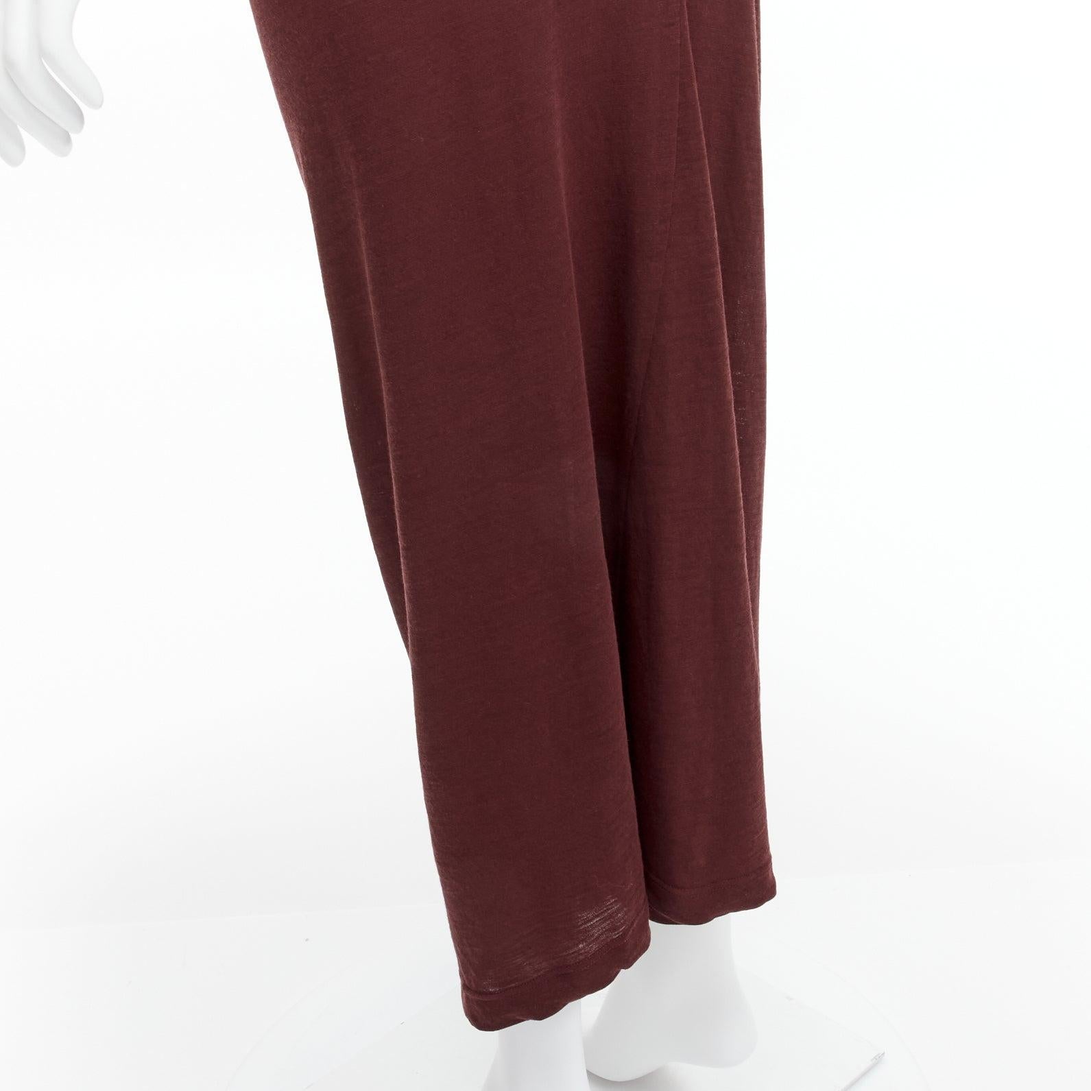 CDG COMME DES GARCONS burgundy brown bias cut stretch top midi skirt set S For Sale 5