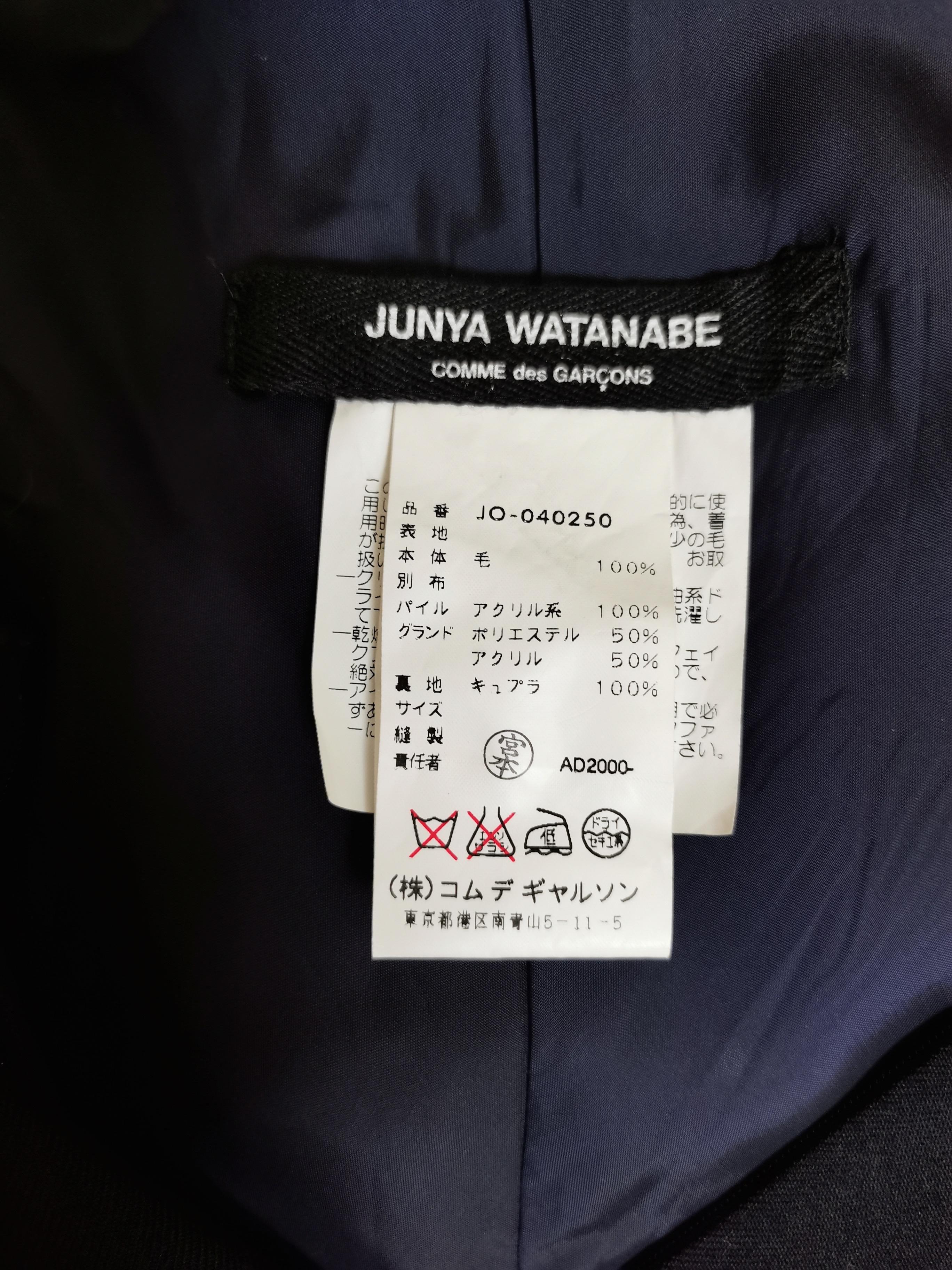 CDG Junya Watanabe 50s Inspired Skirt Suit Detachable Faux Fur Collar For Sale 11