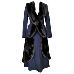 CDG Junya Watanabe 50s Inspired Skirt Suit Detachable Faux Fur Collar