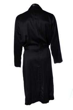 CDLP, Black silk long wrap robe
