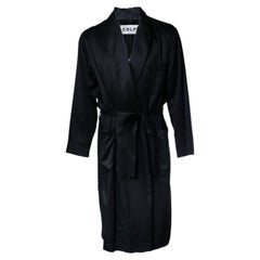 CDLP, Black silk long wrap robe