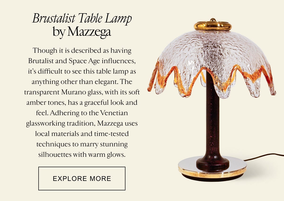 Brutalist Table Lamp by Mazzega