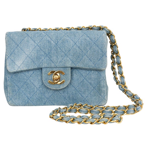 Chanel Quilted-Denim Crossbody Flap Bag, Contemporary