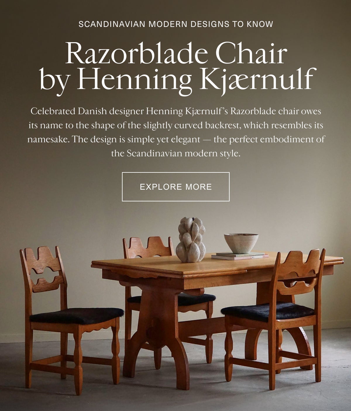 Razorblade Chair by Henning Kjærnulf