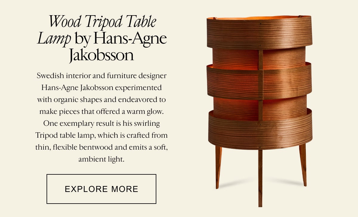 Wood Tripod Table Lamp by Hans-Agne Jakobsson