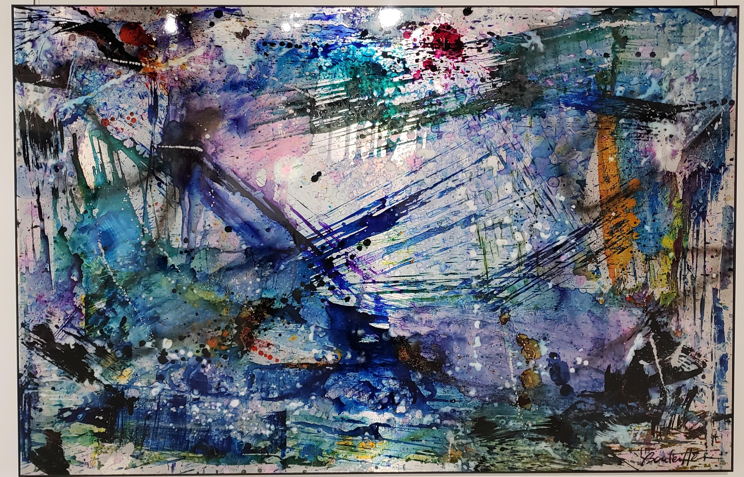 Cédric Bouteiller Abstract Painting - D-outremer