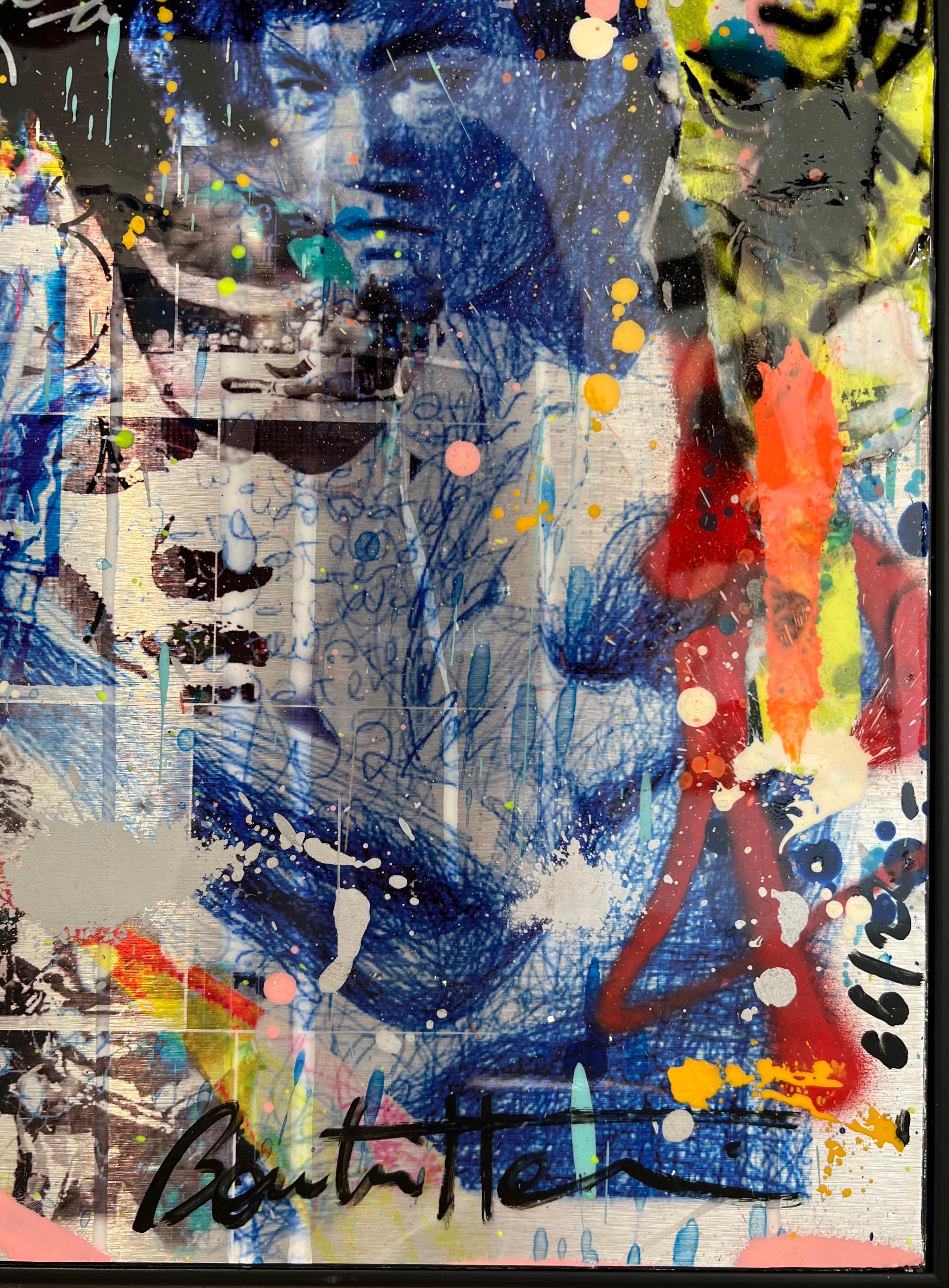 Cercle Pop - Gris Abstract Painting par Cédric Bouteiller
