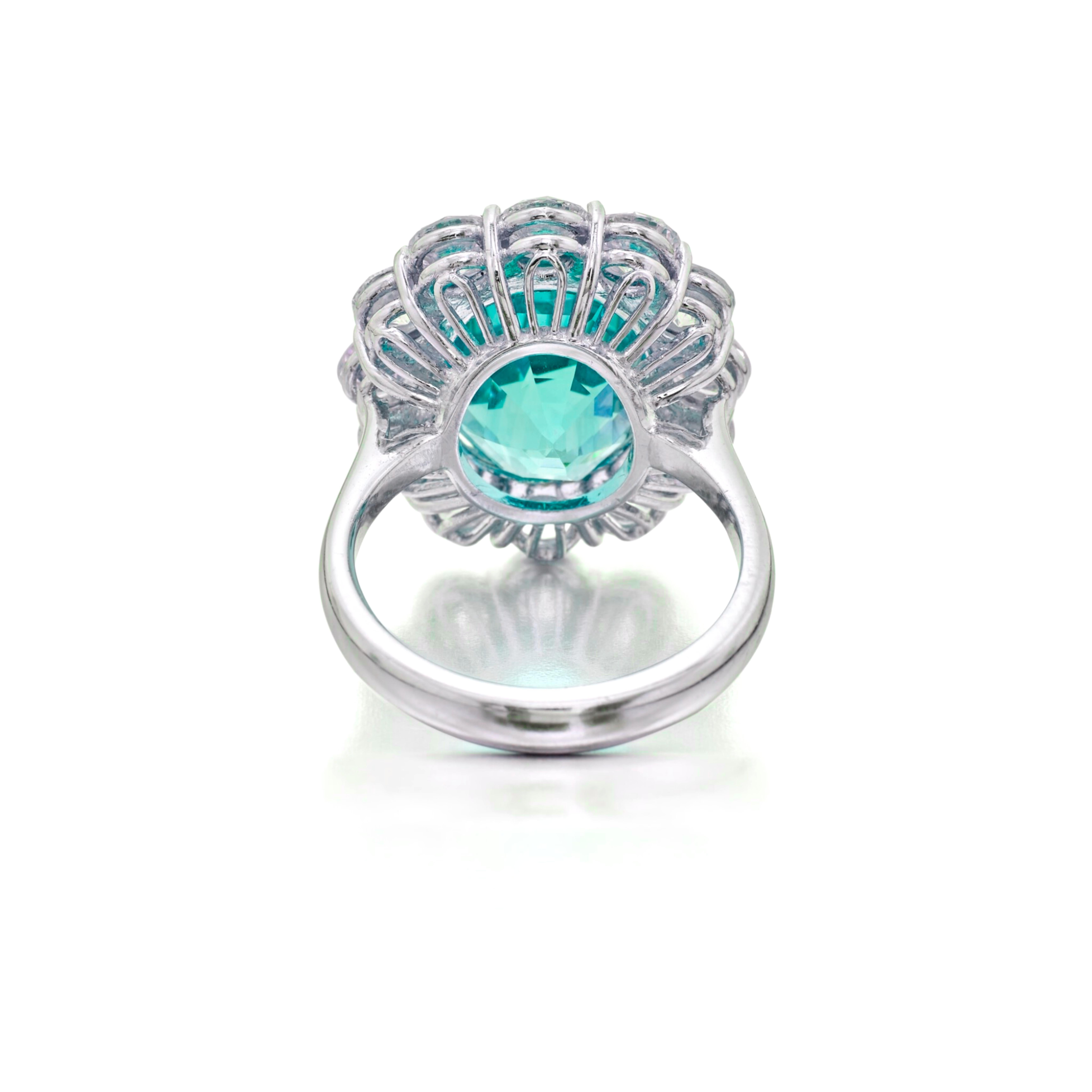 Contemporaneo C.Dunaigre Anello con diamante con tormalina Paraiba da 7 carati in vendita