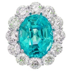 C.Dunaigre 7 Karat Paraiba-Turmalin-Diamantring