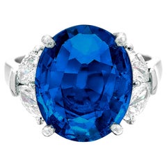 C.Dunaigre 9.78 Ceylon Sapphire Diamond Platinum Ring