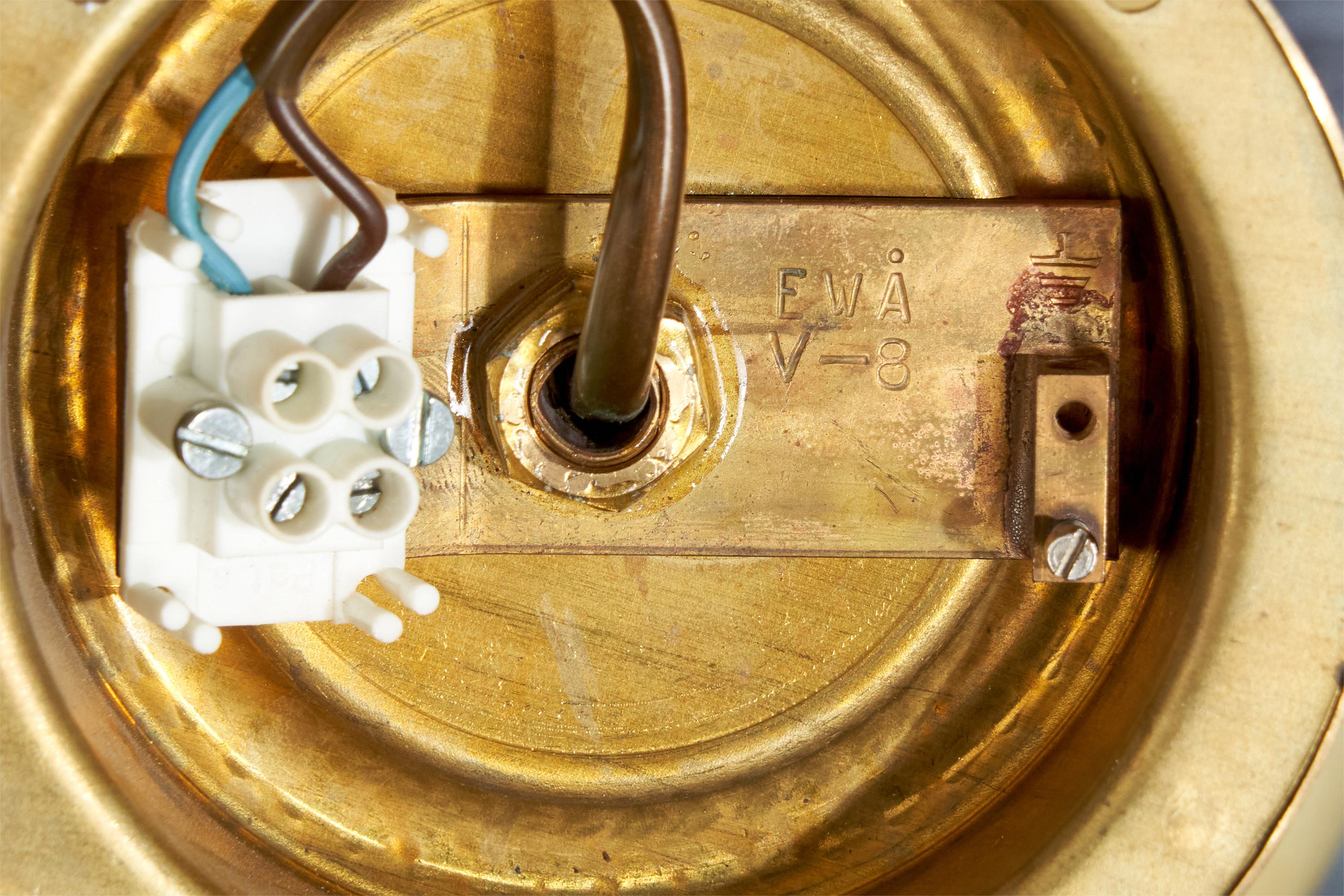C.E. Fors, Wall Light, Brass, Glass, Sweden, 1970s For Sale 2