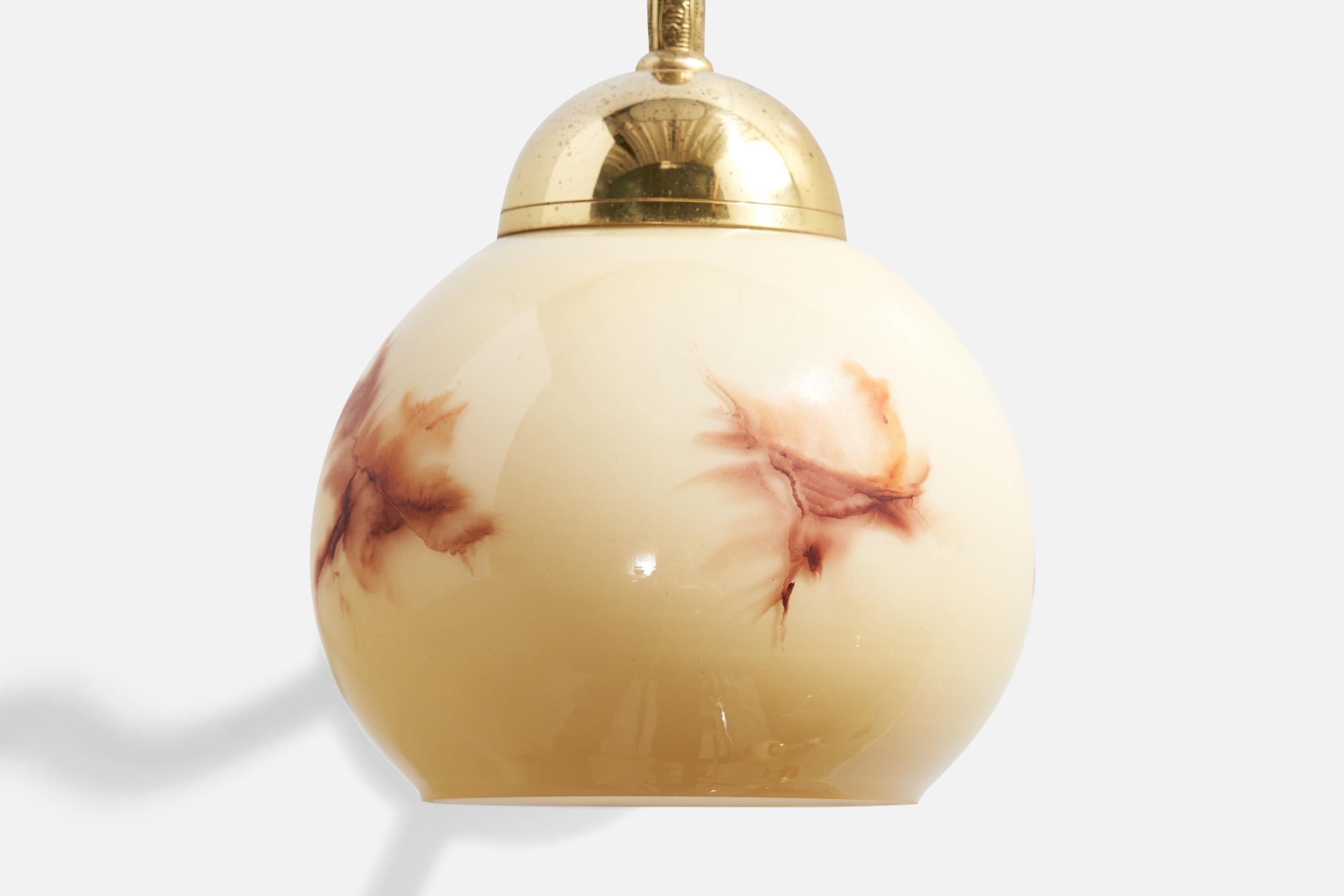C.E. Fors, Wall Lights, Brass, Glass, Sweden, 1970s For Sale 3