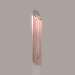 Cé Petite Chrome Tender Pink Rayon Fringes Wall Sconce by Studio d'Armes