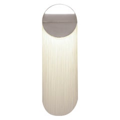 Cé Petite Chrome Wall sconce with Natural White Rayon Fringes by Studio d'Armes