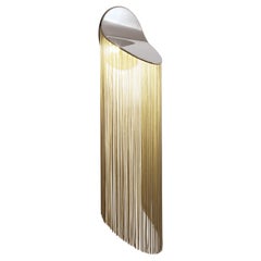 Cé Wall Chrome Wall Sconce Lamp Verdigris 'Green' Rayon Fringes by d'Armes