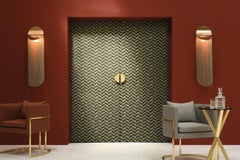 Cé Wall Chrome Wall Sconce Lamp with Tender Pink Rayon Fringes by d'Armes