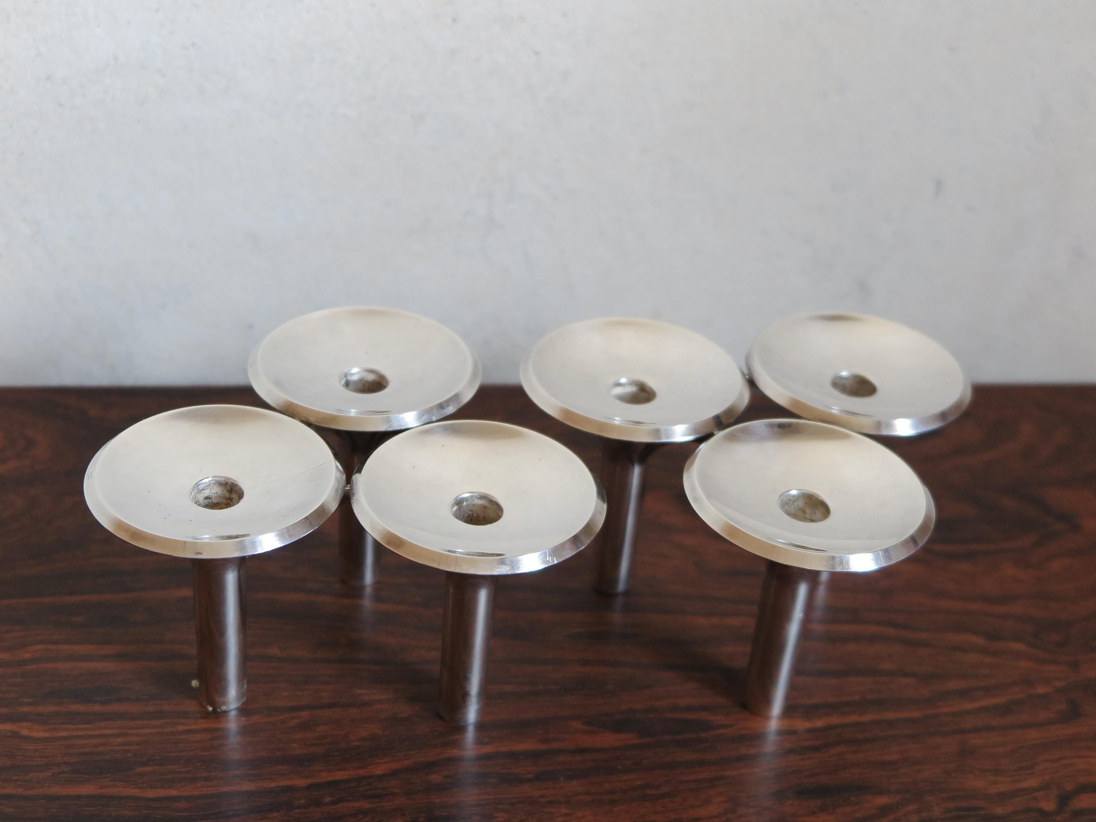 Placcato argento Ceasar Stoffi & Fritz Nagel Portacandele in argento, anni '60 in vendita