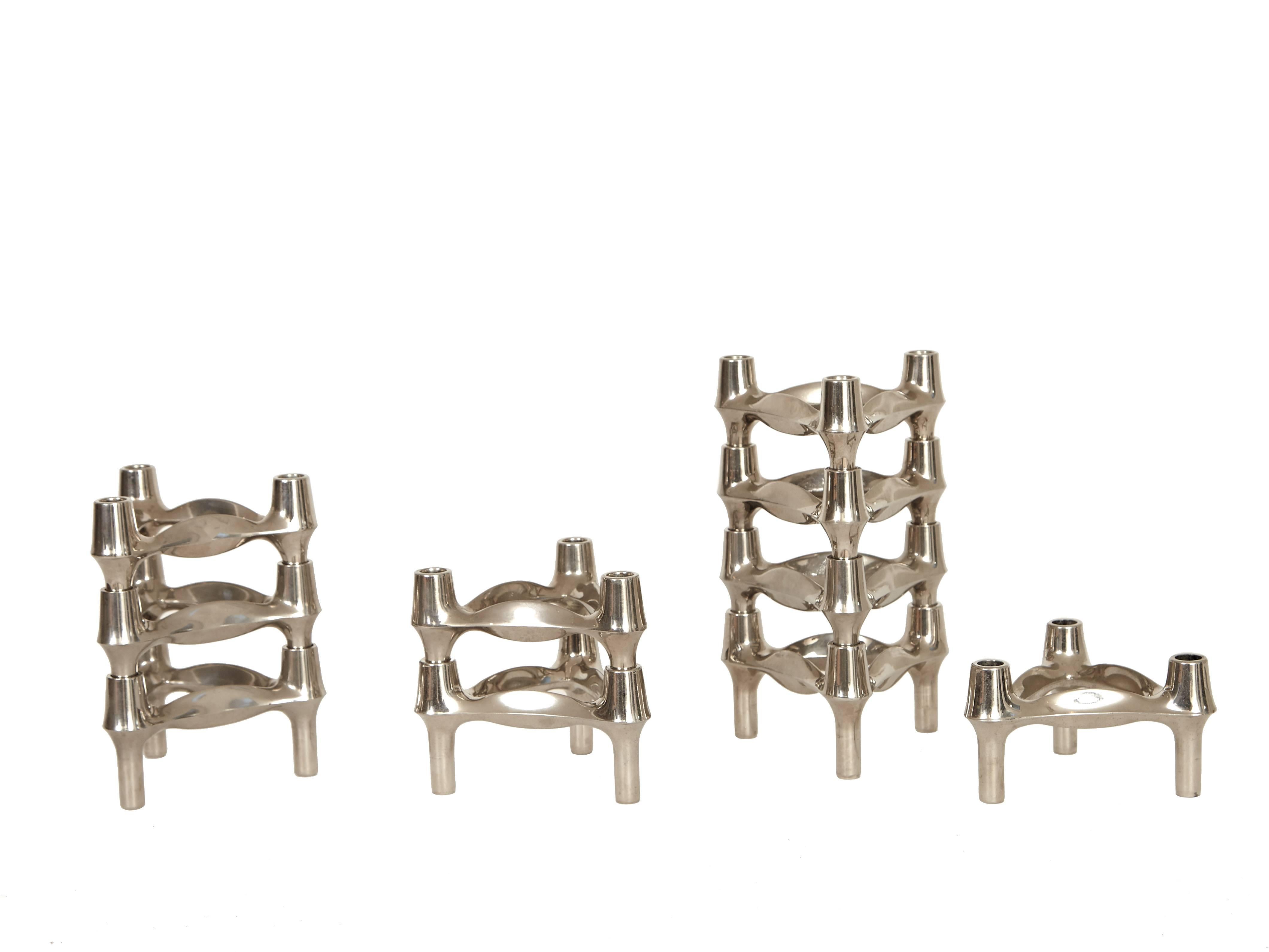 Polished Ceasar Stoffi for Nagel Modular Sculptural Candelabra For Sale