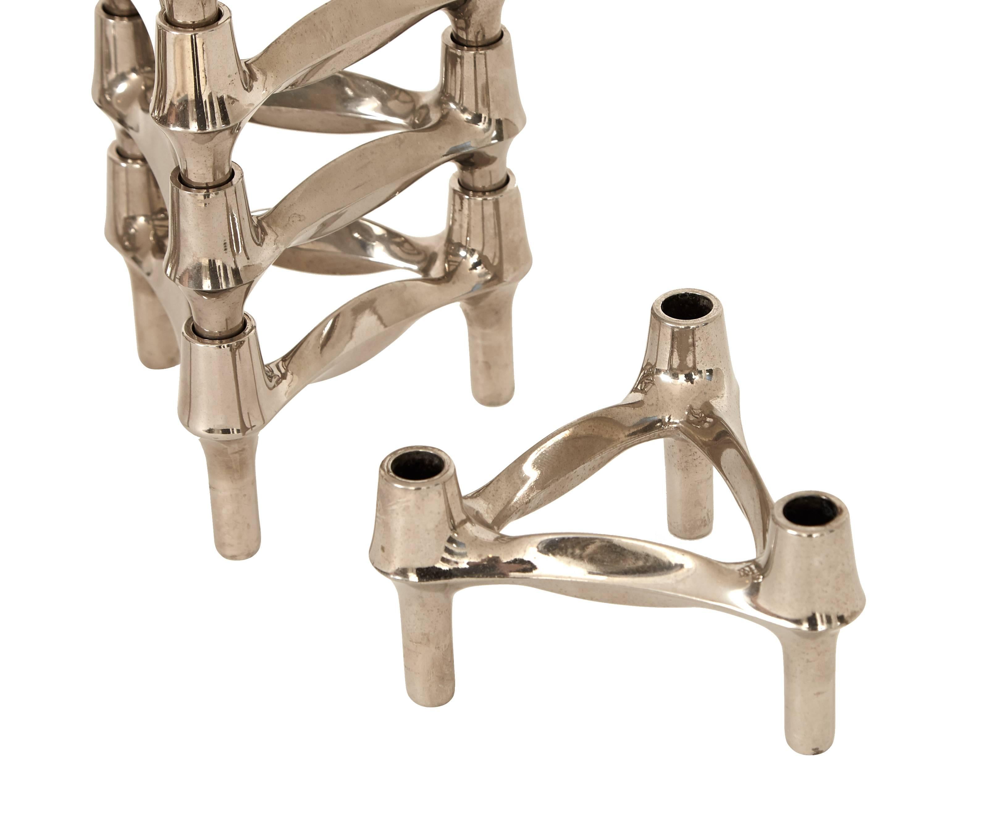 Ceasar Stoffi for Nagel Modular Sculptural Candelabra In Excellent Condition For Sale In New York, NY