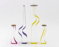 Cec LePage Skulpturale Lucit-Kerzenleuchter, 4