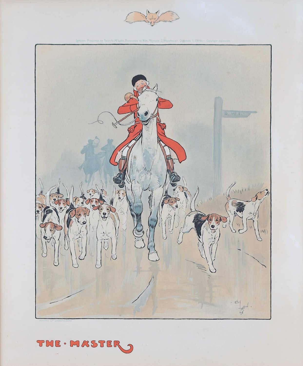 Cecil Aldine (1870 - 1935)
The Masterly
Lithographie
48 x 40 cm

Une lithographie joyeuse d'un MFH et de ses chiens.

Cecil Charles Windsor Aldine était un artiste et illustrateur britannique surtout connu pour ses peintures et croquis d'animaux, de