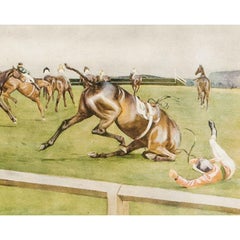 "The Grand National, Canal Turn" by Cecil Aldin