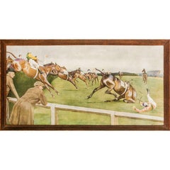 "The Grand National, Canal Turn" by Cecil Aldin