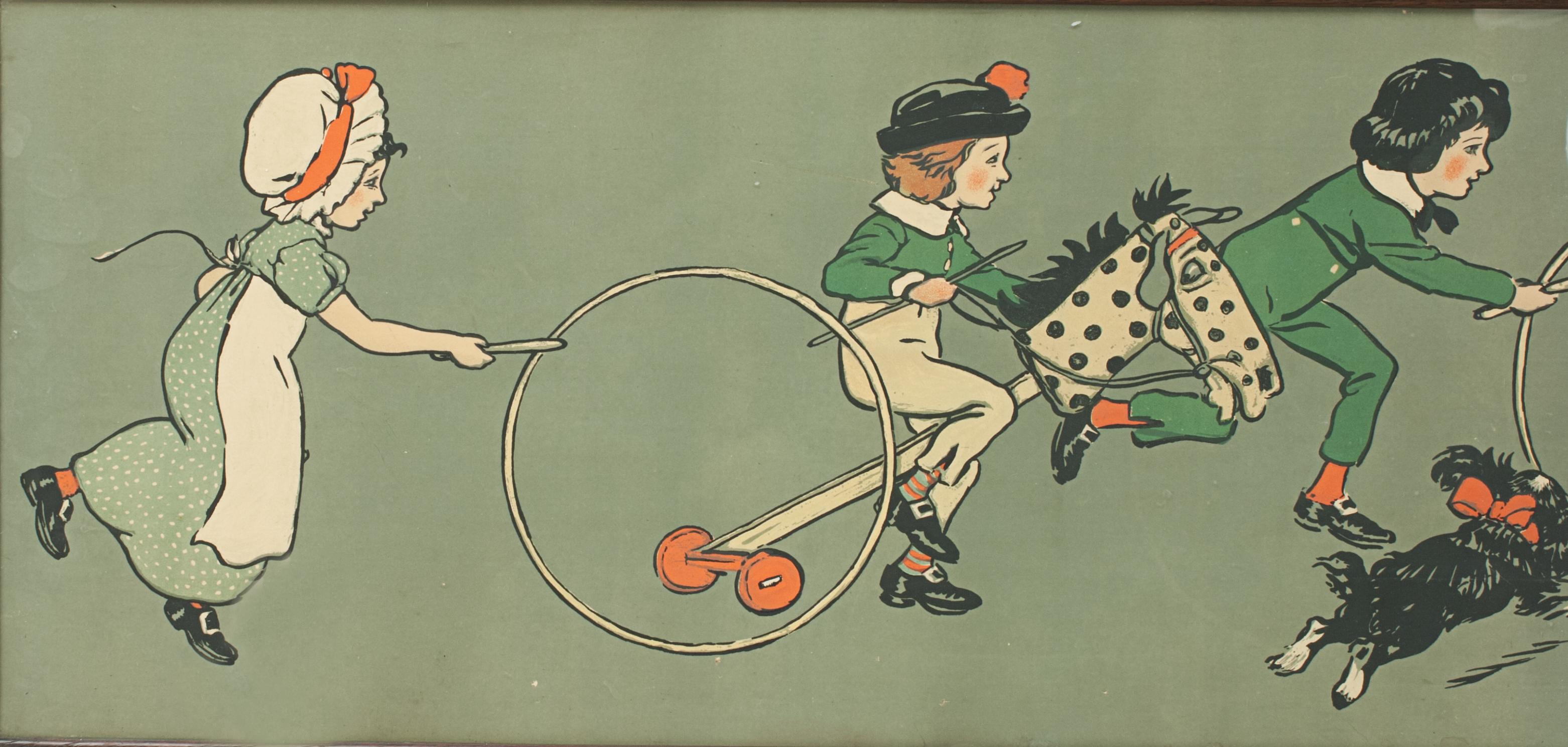 Sporting Art Cecil Aldin, Boys and Girls Come Out to Play, Nursery Frieze