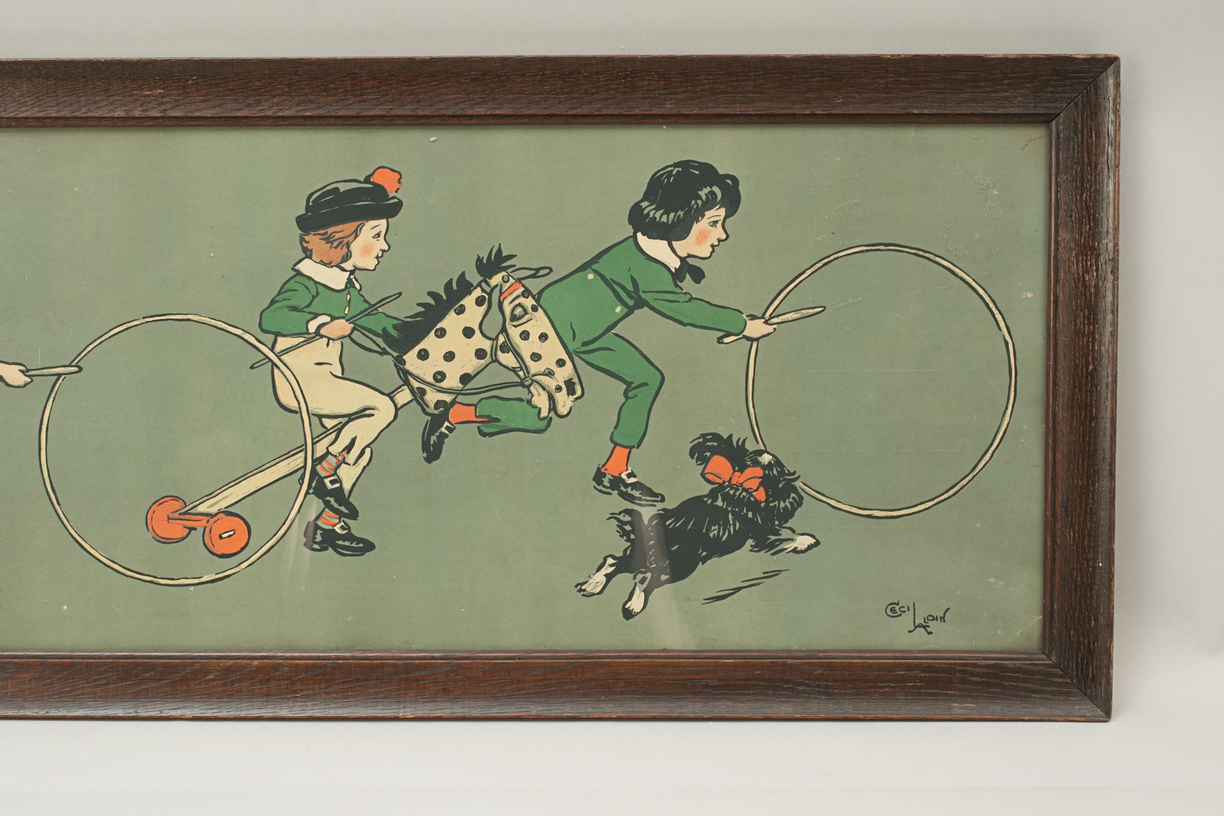 British Cecil Aldin, Boys and Girls Come Out to Play, Nursery Frieze