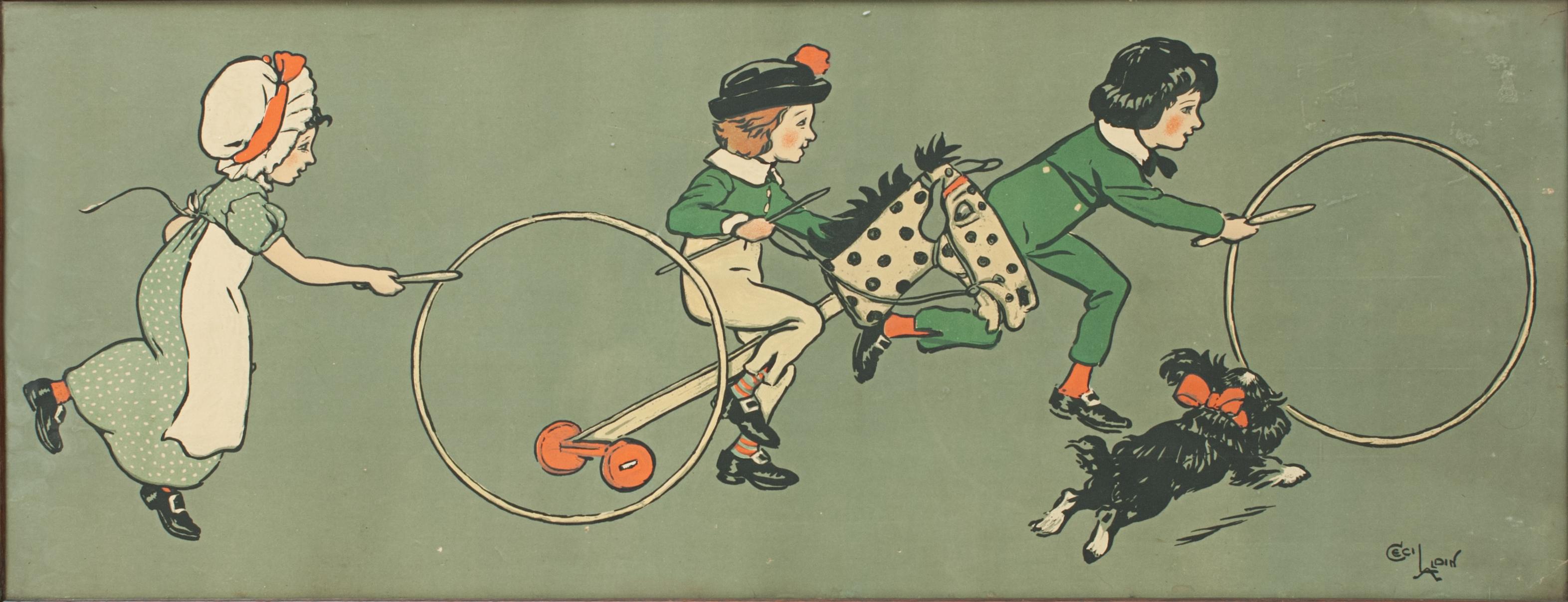 Cecil Aldin, Boys and Girls Come Out to Play, Nursery Frieze In Good Condition In Oxfordshire, GB