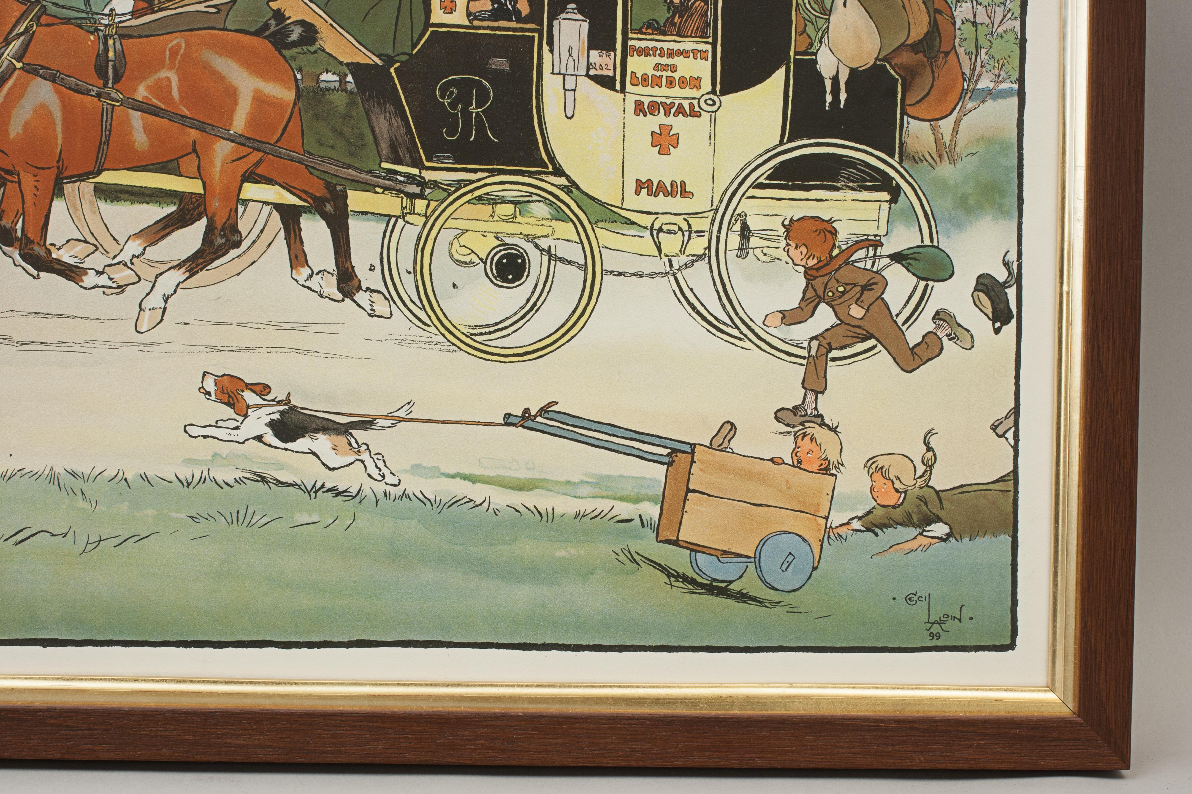 Cecil Aldin Coaching Print In Excellent Condition In Oxfordshire, GB