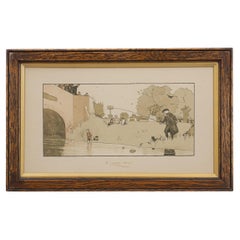 Antique Cecil Aldin Fishing Print, a Likely Spot