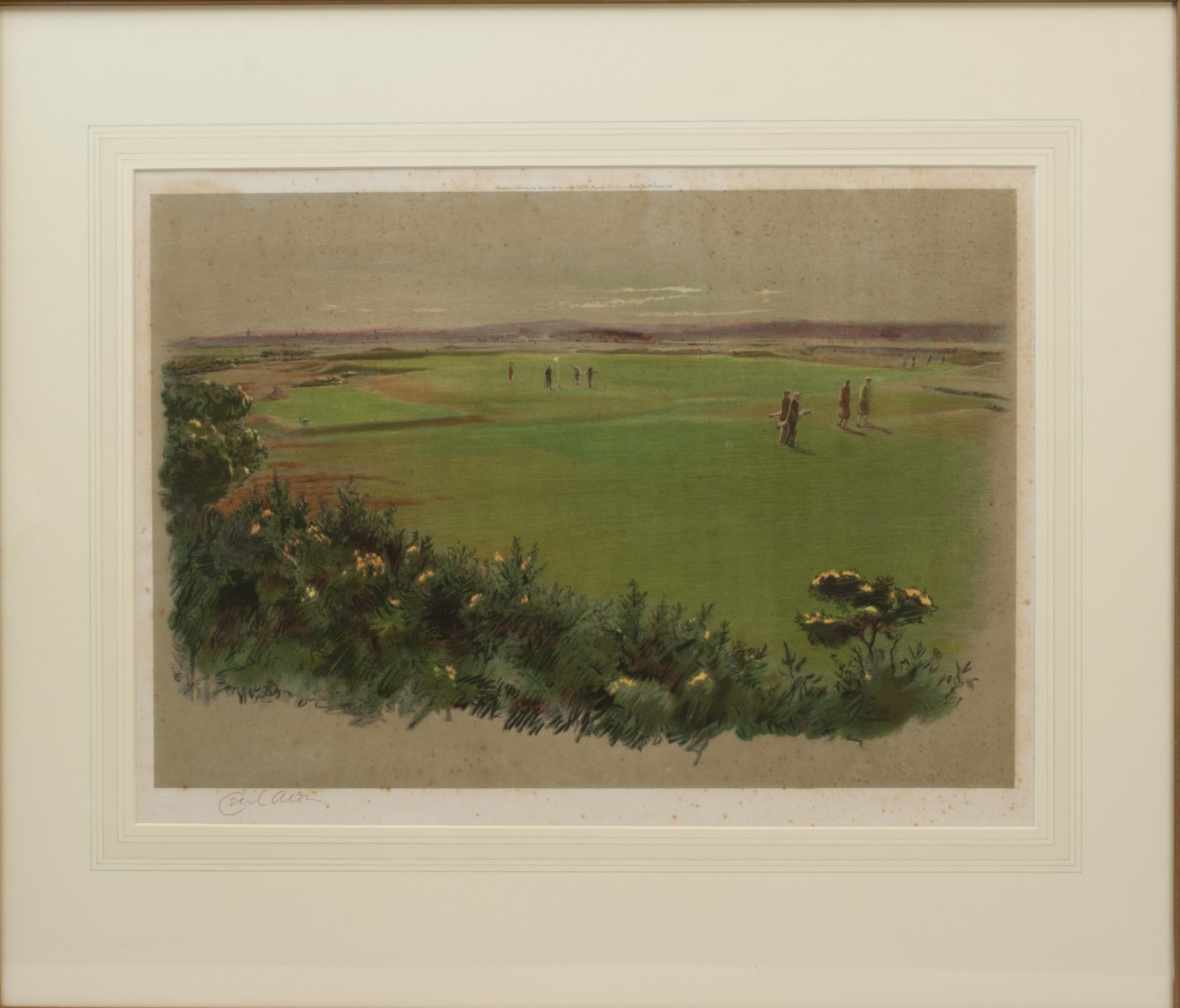 Cecil Aldin Golf Foto De St Andrews Británico en venta