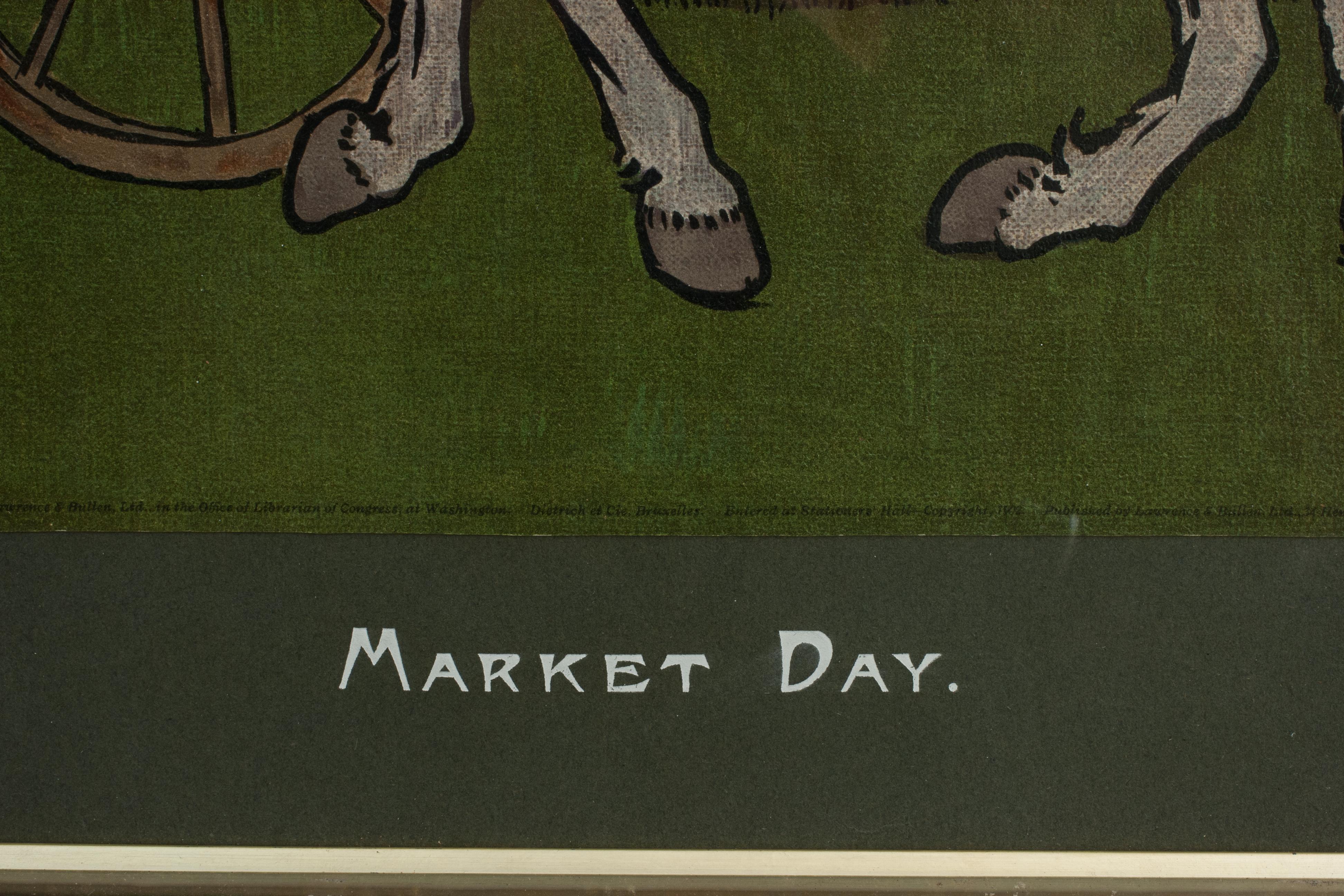 20ième siècle Journée du marché des estampes Cecil Aldin. en vente