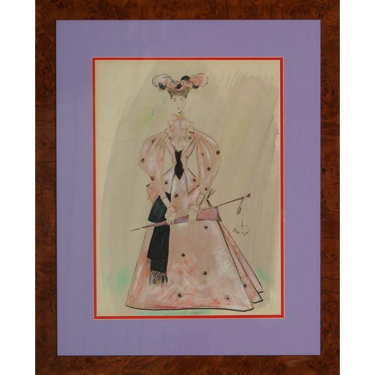 The Second Mrs Tanqueray Act III 1950 Haymarket Theatre Costume Watercolour by C For Sale 4