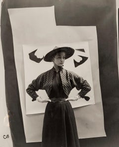 Vintage Jean Patchett Against Cutout Backdrop for 'Vogue' , 1949 - Cecil Beaton 