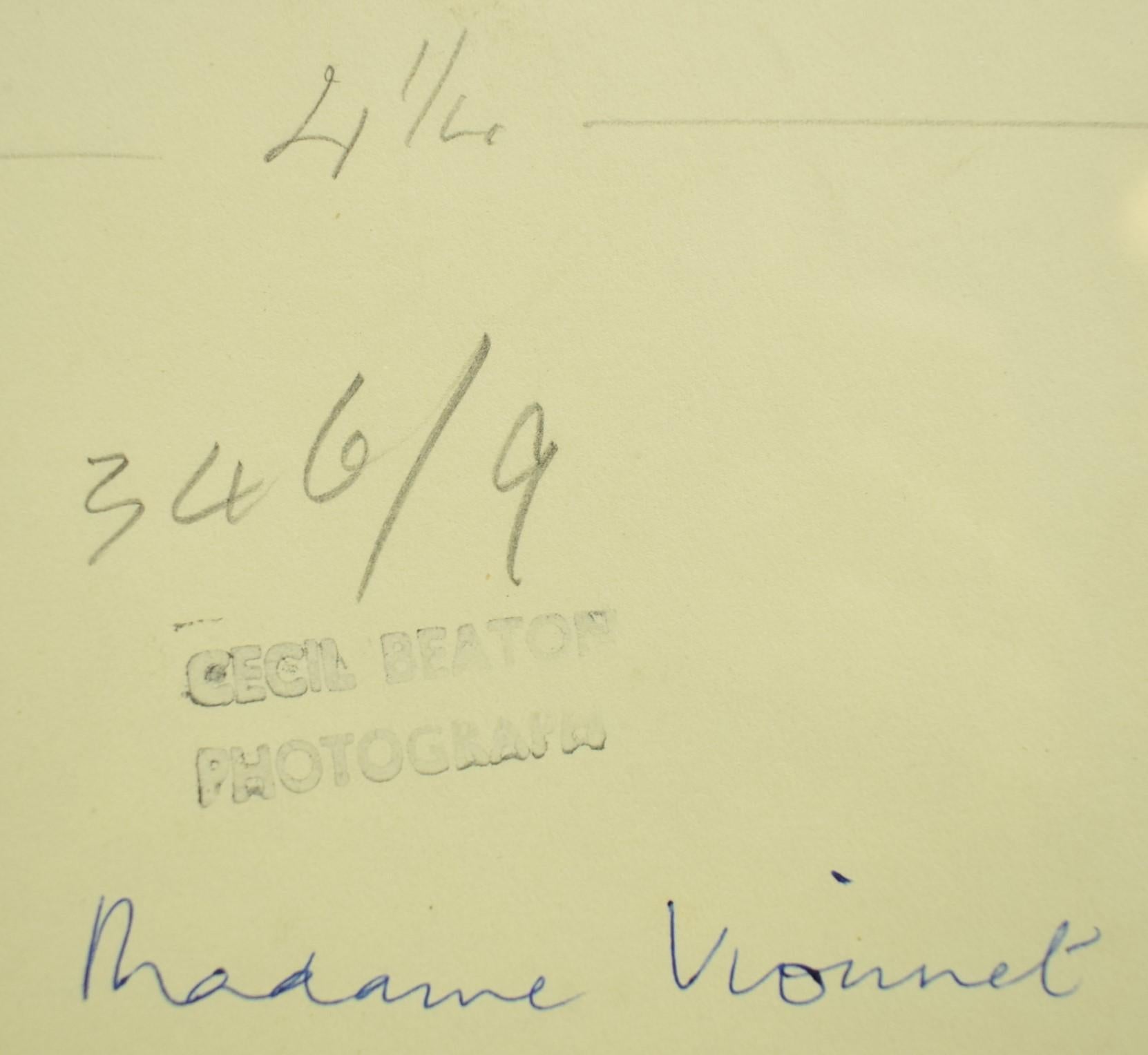 Silver Gelatin Photograph of Madeleine Vionnet by Cecil Beaton (Signed!) 4