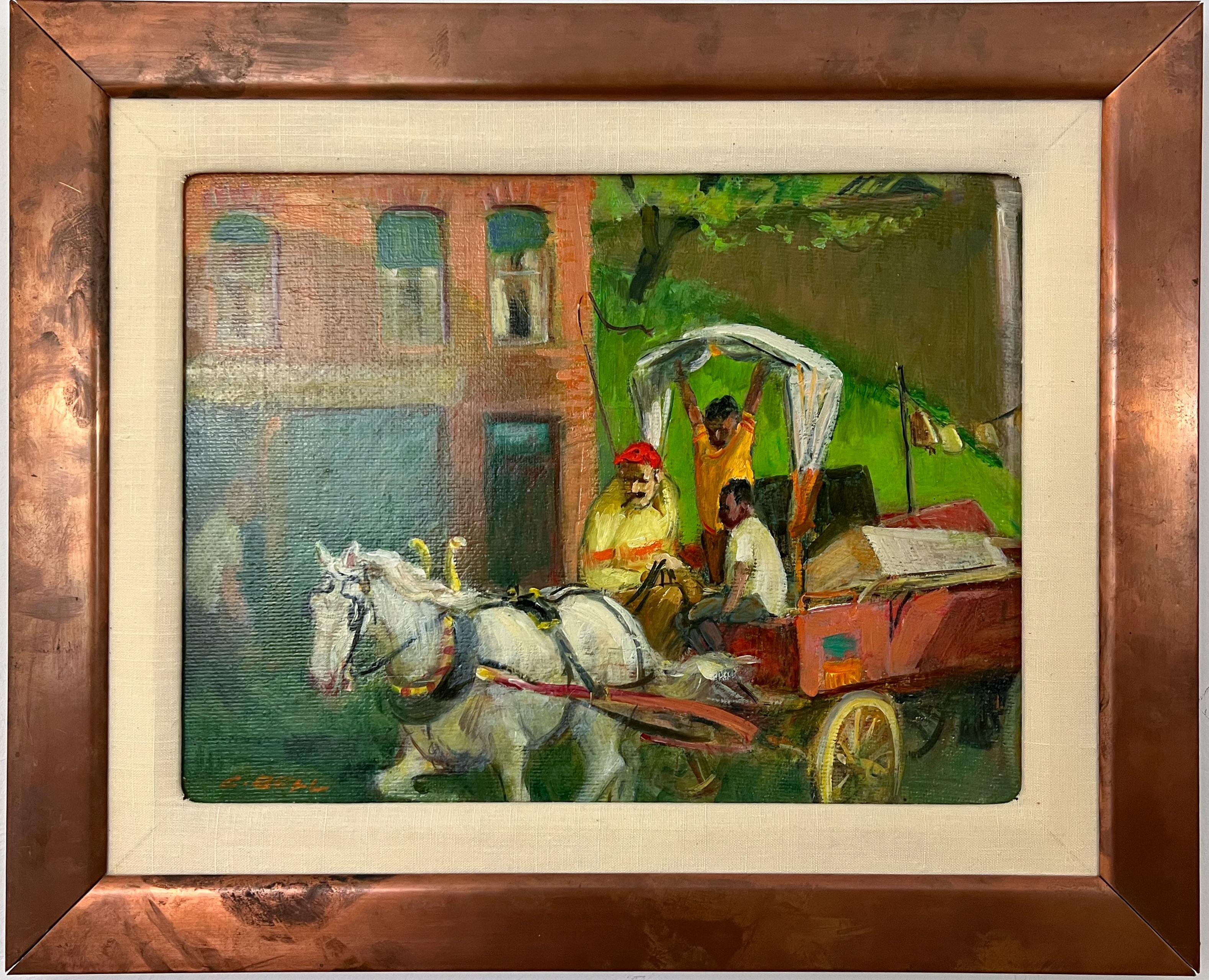 Picking Up Junk. New York Ashcan School Magic Entertainment Watercolor Painting