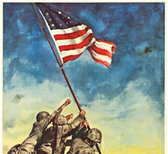 Original Large format 7th War Loan Now All Together, WW2 vintage poster, Marines