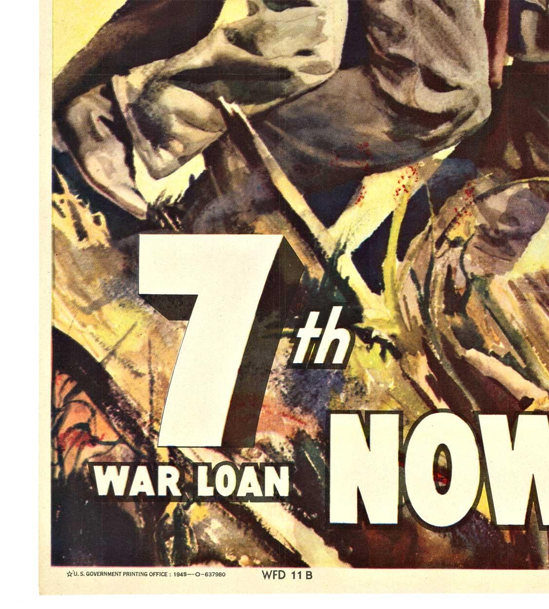 
Original 7th War Loan, Now .. All Together 1945, large size format, vintage WWII vintage poster.   Archival linen-backed in very fine condition, ready to frame.   Original U. S. Government fold marks on all WWII posters were restored.   Artist:  C.