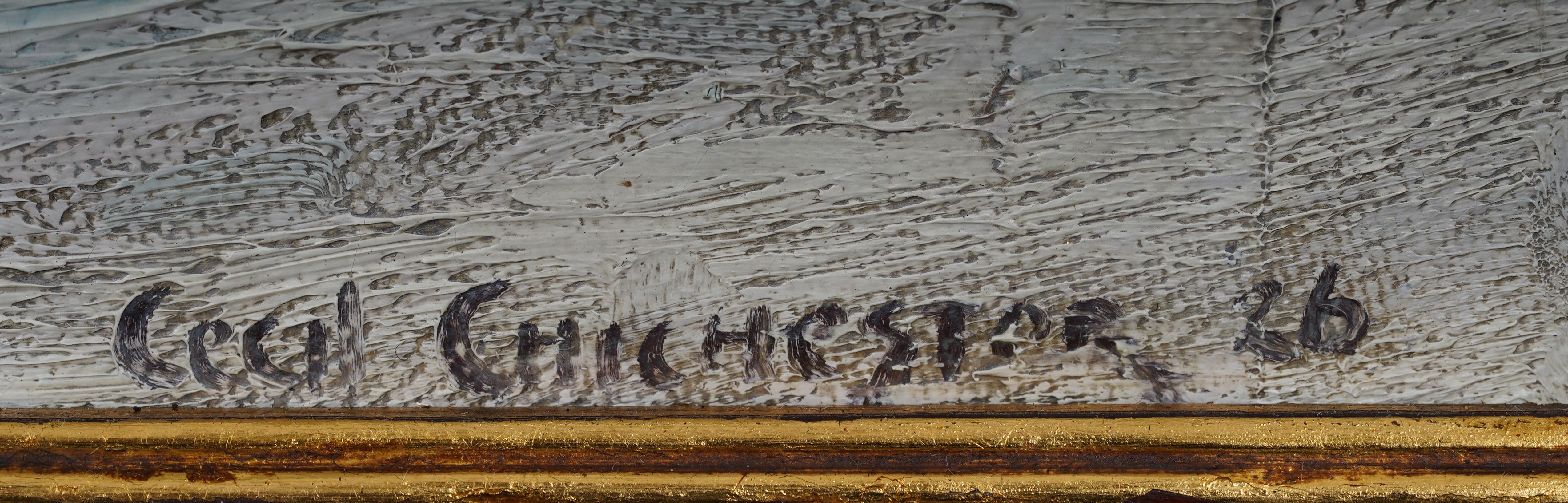 Antike amerikanische Winterimpressionisten Schneelandschaft Gerahmt Seltenes Ölgemälde im Angebot 3