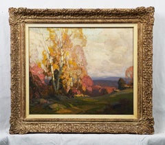 Large Signed Nicely Framed Fall Impressionist Upstate NY Landscape Oil Painting