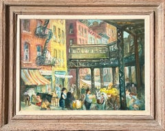 NYC EL Amerikanische Szene Sozialer Realismus Mitte des 20. Jahrhunderts Moderne WPA-Ära Figurative