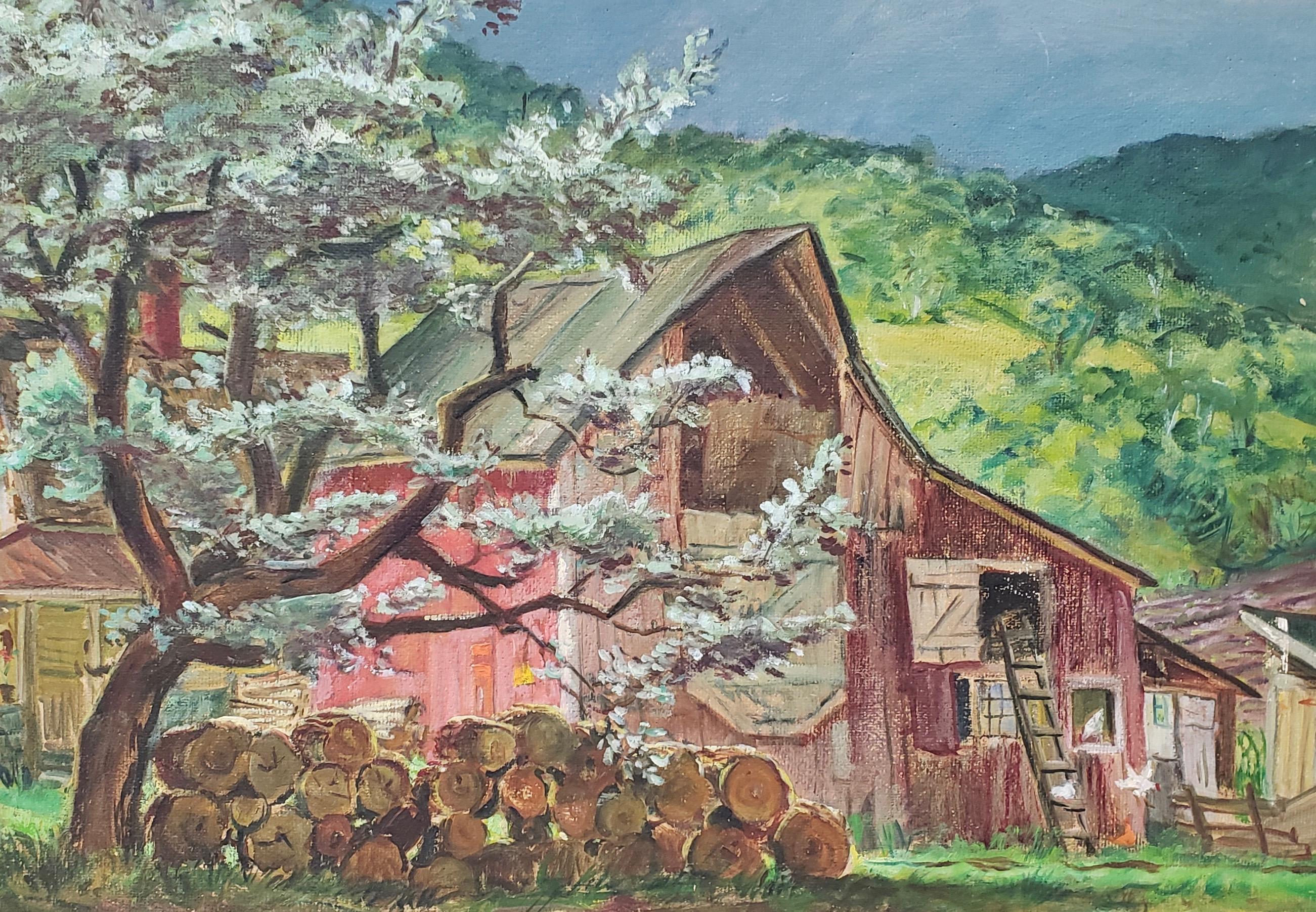 Silver Maple Barn At Blanchards - Painting by Cecil Crosley Bell
