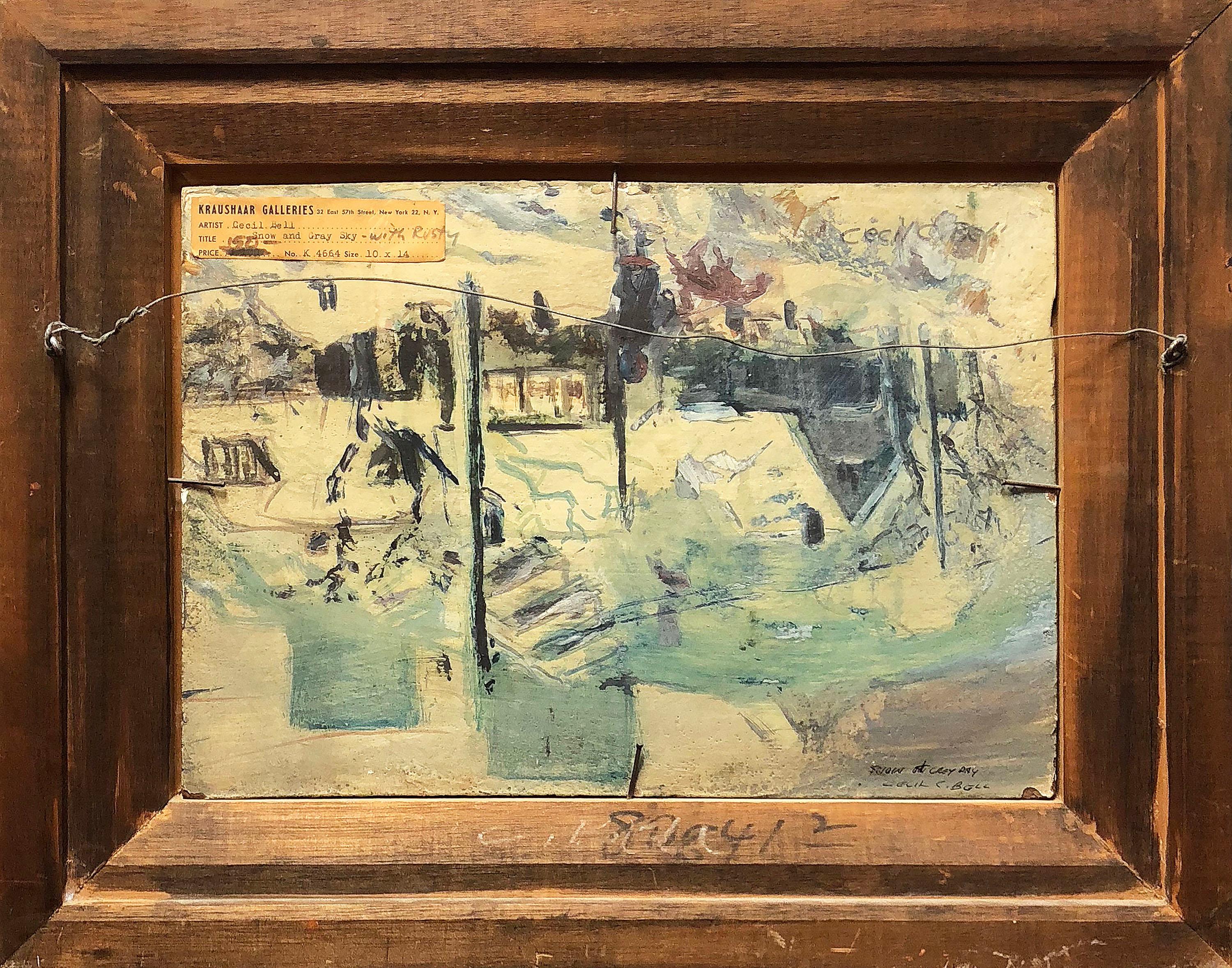 Nieve y cielo gris con oxidado - Painting moderno estadounidense de Cecil Crosley Bell