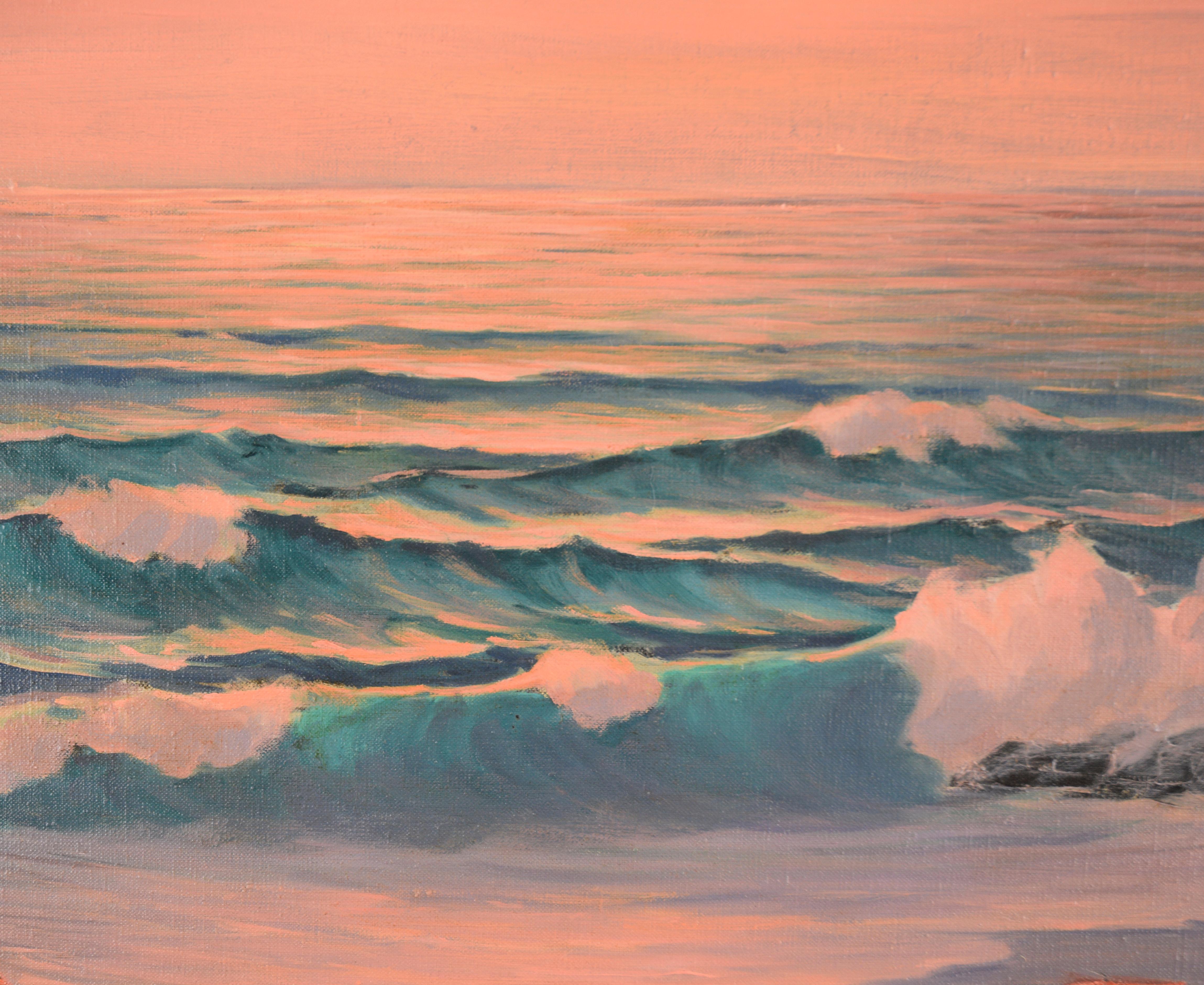 « Jeune coucher de soleil doré » - Paysage marin près de Manresa en vente 1