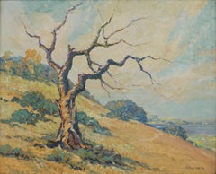 Mid Century California Coast Landscape with Oak Tree -- "The Last Stand"