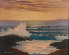 Mid Century Seascape -- Manresa Tidal Pool at Sunset