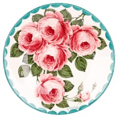 Vintage Cecil J Garland Bristol Wemyss Cabbage Rose Hand Painted Plate